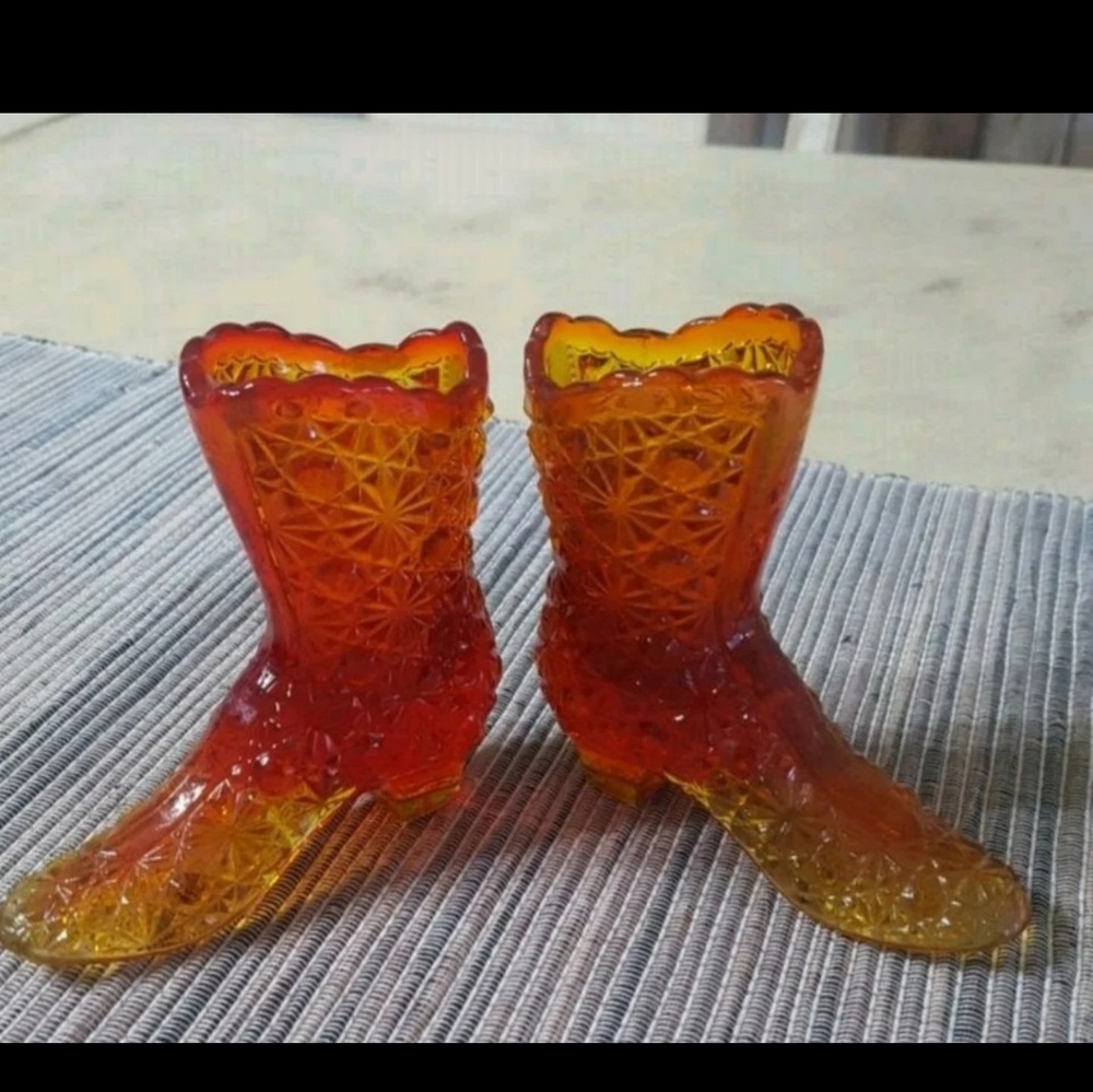 Fenton Glass Boots